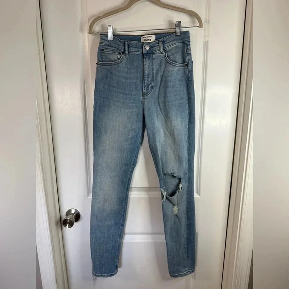 Reformation Women’s Cyprus Destroyed Harper High Rise Skinny Jeans - Size 26 - Picture 1 of 5